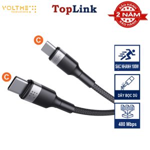 Cáp Sạc Siêu Nhanh PD TypeC 100W VOLTME Bền Bỉ Truyền Dữ Liệu 480Mbps Cho iPhone 15/16 MacBook Samsung