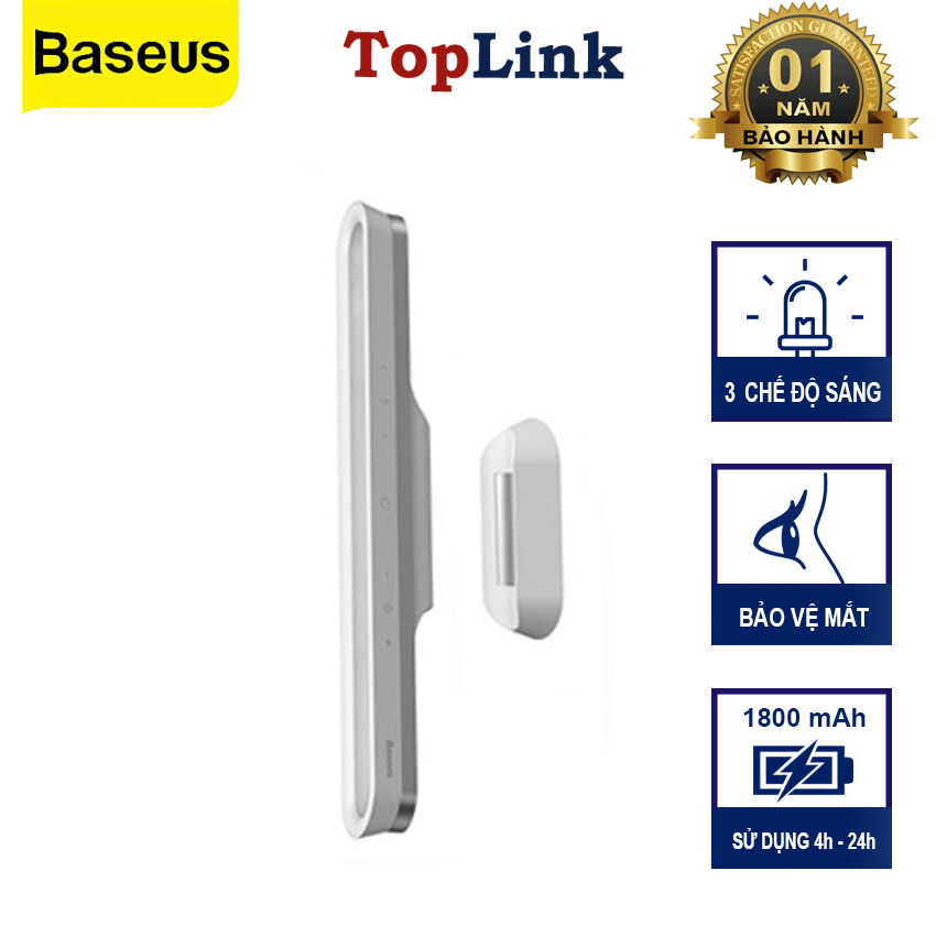 Đèn Led Treo Tường BASEUS Tích Điện DGXC-02 1800mah Cảm Ứng 3 Mức Ánh Sáng Dính Mọi Bề Mặt Sắt, Gỗ, Gạch men Đèn Led Treo Tường BASEUS Tích Điện DGXC-02 1800mah Cảm Ứng 3 Mức Ánh Sáng Dính Mọi Bề Mặt Sắt, Gỗ, Gạch men