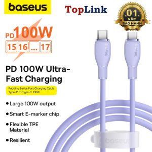 cap sac nhanh 100w baseus type c to type c pudding fast charging cable cho iphone 15 16 samsung laptop tablet huawei xiaomi 31 1
