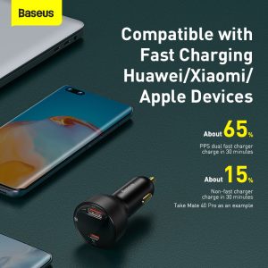 Tẩu Sạc Nhanh Ô Tô 100w BASEUS 1 Cổng USB 1 Cổng PD Công Nghệ Sạc Nhanh Quick Charge QC 3.0 Sạc Đa Thiết Bị, Công Suất Mạnh Mẽ, An Toàn Cho Mọi Chuyến Đi tau sac nhanh O to 100w baseus 1 cong usb 1 cong pd cong nghe sac nhanh quick charge qc 3 0 sac Da thiet bi cong suat manh me an toan cho moi chuyen Di 15